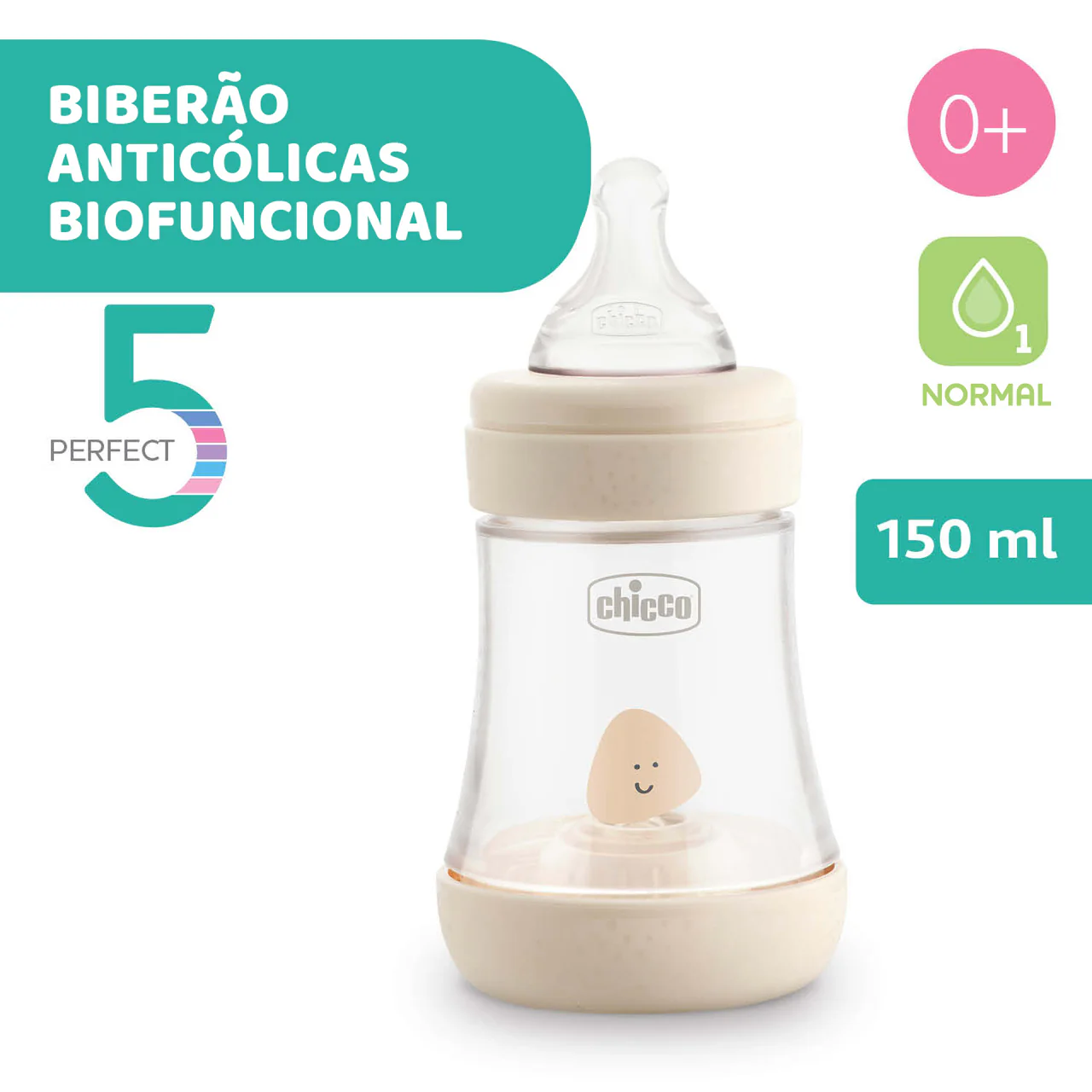 Chicco biberão perfect5 rosa 150 ml