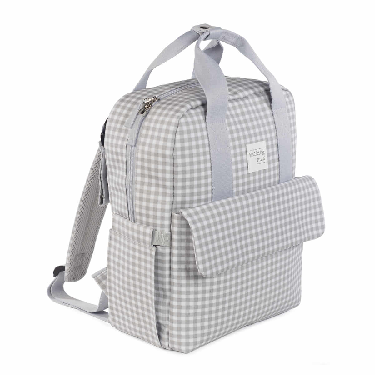 Walking mum mochila i love vichy cinza