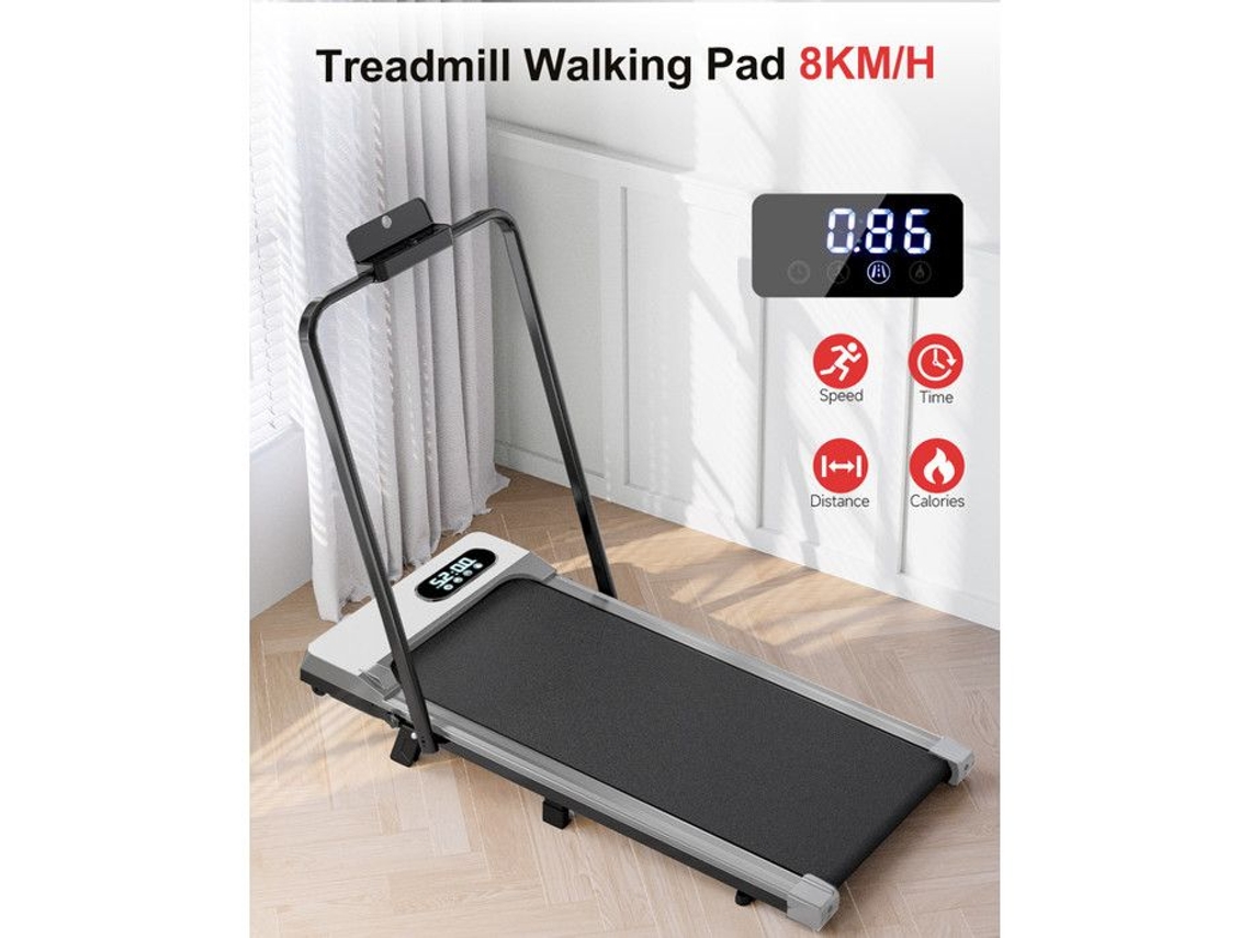 4 Em 1 Passadeira Dobrável Inclinada 0 7 Bigzzia Velocidade 1 8 Km/h 2.5 Hp Carga Máx 130 Kg Walking Pad Prateado