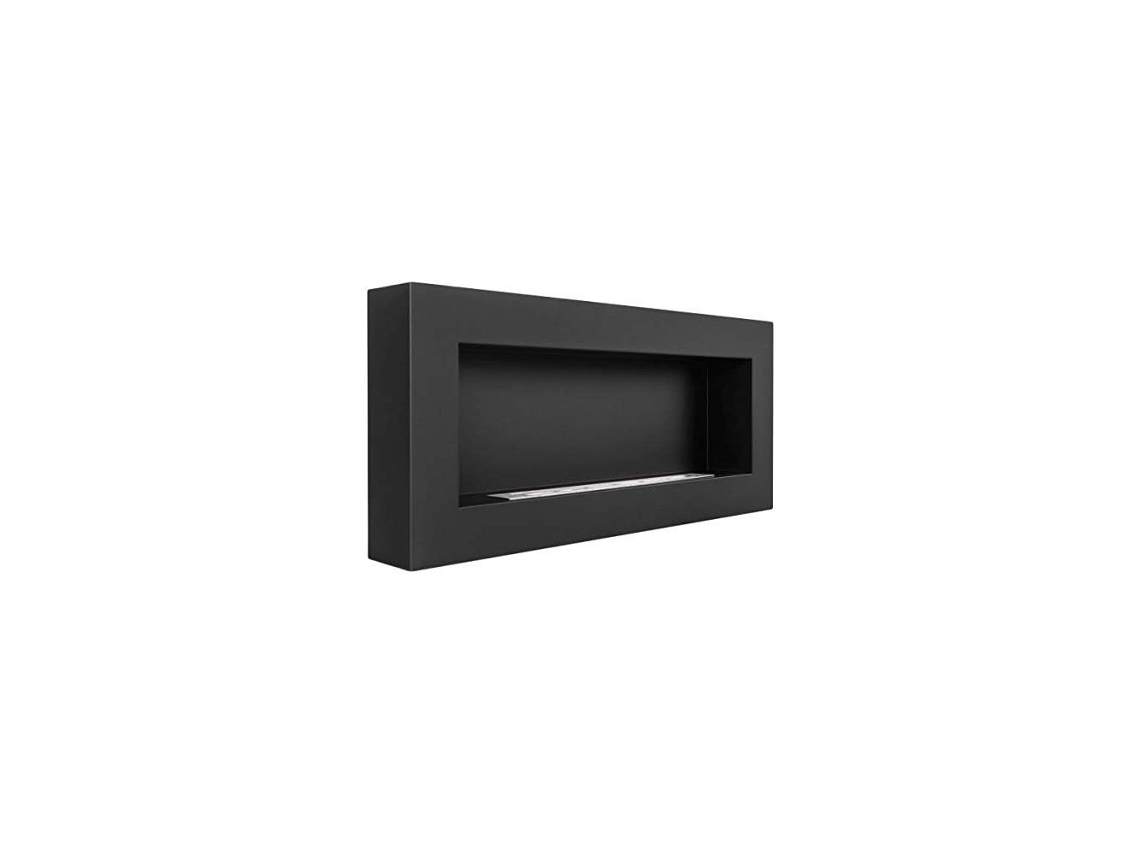 Lareira de parede a bioetanol Siena Black L 90 x P 12 x H 40