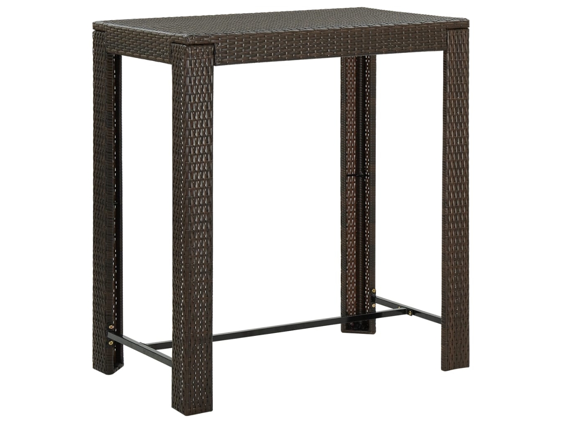 Mesa De Bar Para Jardim Mesa Para Exterior 100x60,5x110,5 Cm Vime Pe Castanho Lovely Home