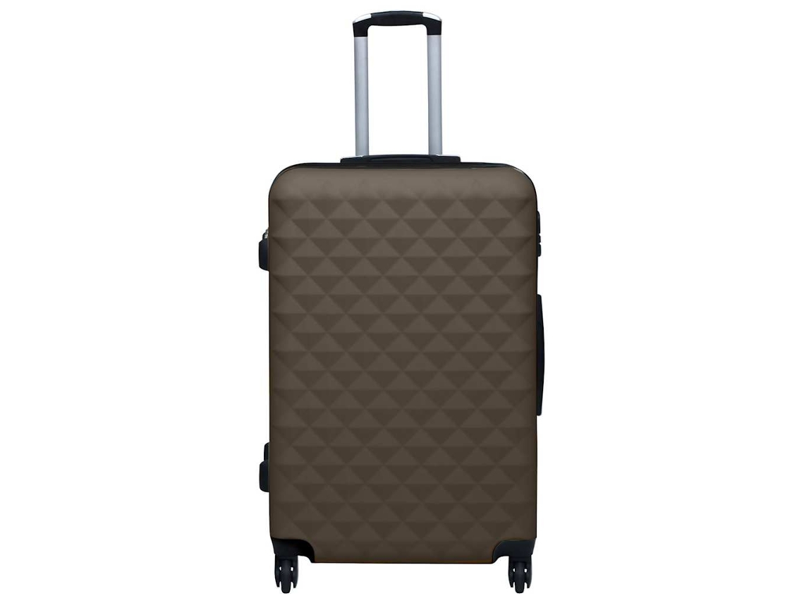 Conjunto de 3 Malas de Viagem VIDAXL ABS Castanho (55x36x22cm)