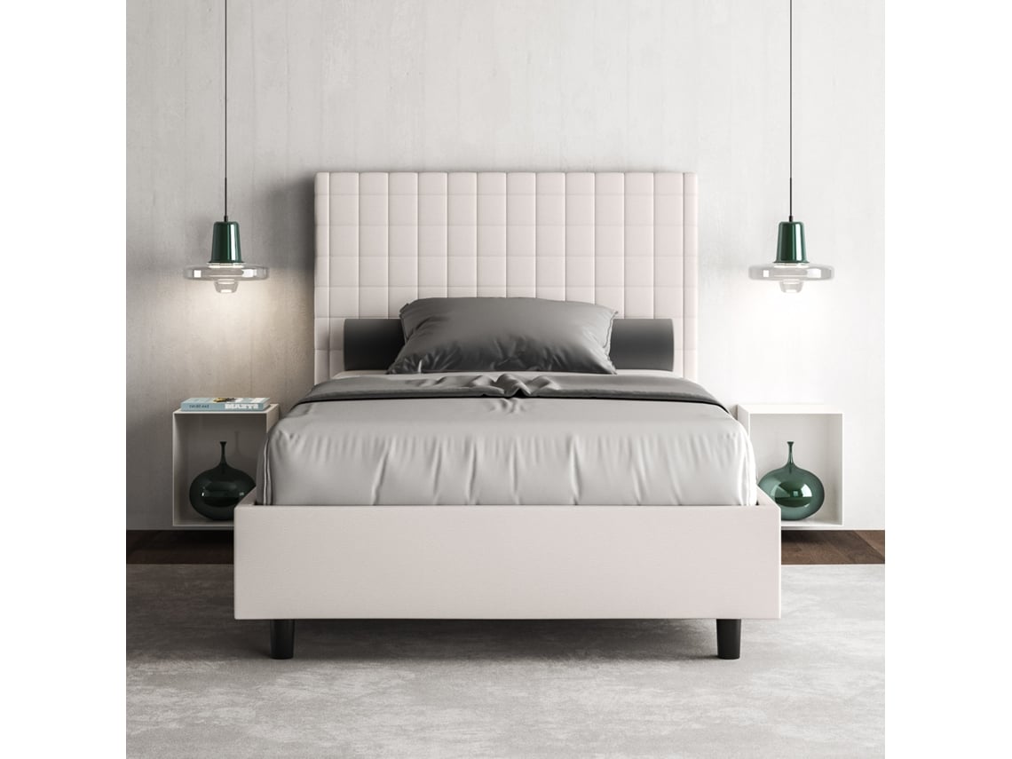 Cama de Corpo e Meio Sem Estrado Estofada SunnyITYHOME (120 x 210 cm - Painéis de Melamina e Couro Sintético)
