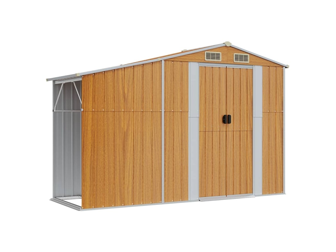 Abrigo MAISON EXCLUSIVE 277x93x179 cm Aço Galvanizado Castanho